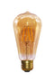 Candex M850217 6W ST19 Amber LED Filament Bulb, E26 Base, 2200K