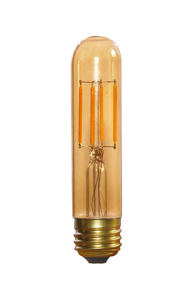 Candex M850219 4W T10 Amber LED Filament Bulb, E26 Base, 2200K - 10-Pack