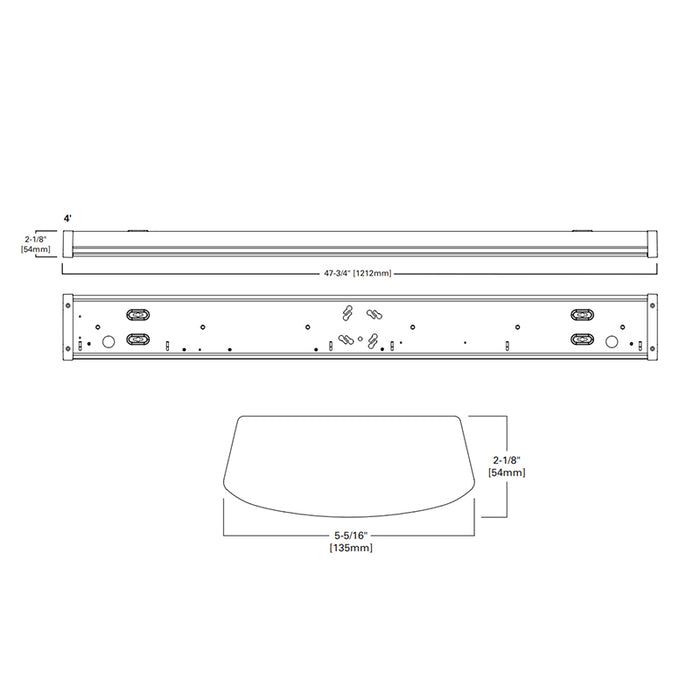 Metalux 4NWS3C3MS-UNV 4-ft LED Wraparound with Motion Sensor, Selectable Lumens & CCT