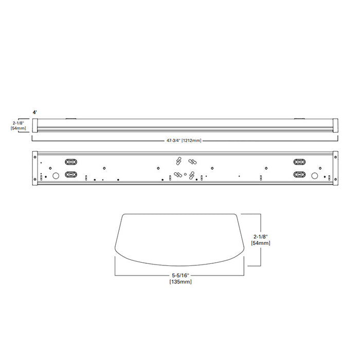 Metalux 4NWS3C3-UNV 4-ft LED Wraparound with Selectable Lumens & CCT