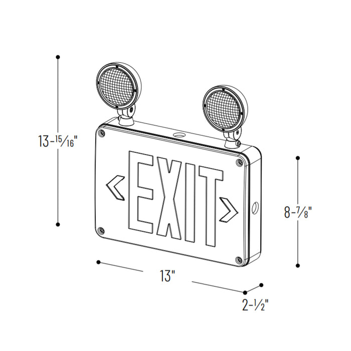 Nora NEX-720 LED Exit/Emergency Combination with Self Diagnostics and Remote Capability - Red Letters