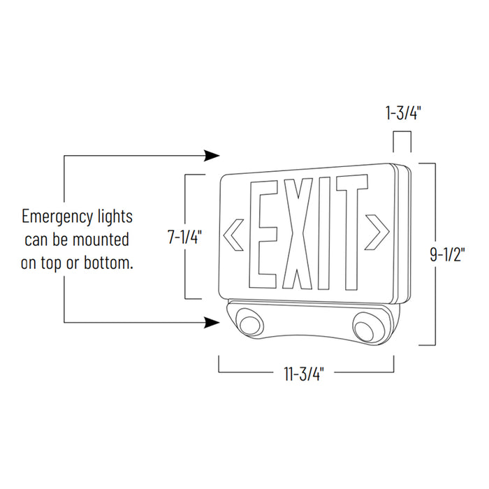 Nora NEX-730 LED Exit & Emergency Combo - Red Letters
