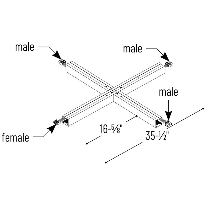Nora NLIN-X X Connector for L-Line LED Linear