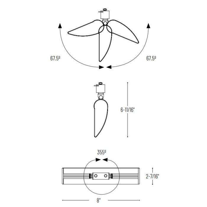 Nora NTE-880315 Dipper 15W LED Track Head, 3000K