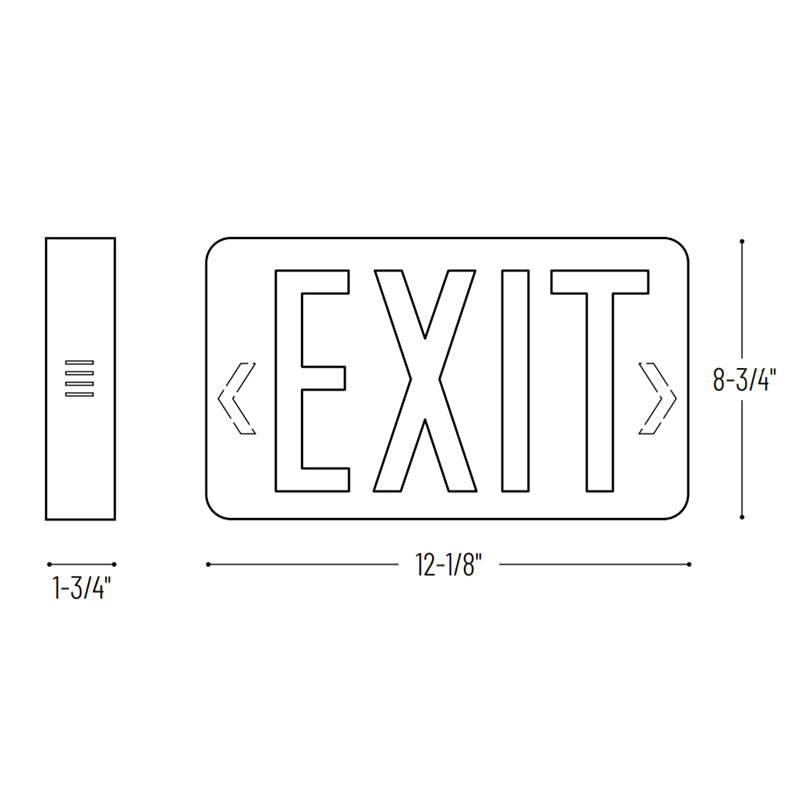 Nora NX-603-LED/R Thermoplastic LED Exit Sign, Battery Backup - Single Face, Red Letters