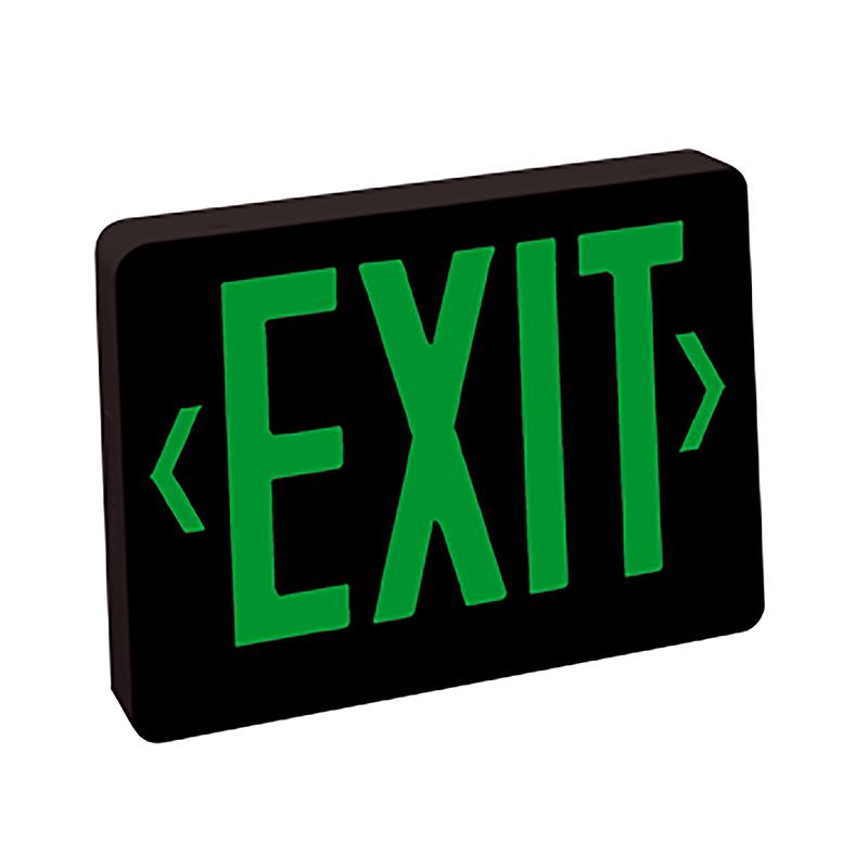 Nora NX-603-LED/G Thermoplastic LED Exit Sign, Battery Backup - Single Face, Green Letters