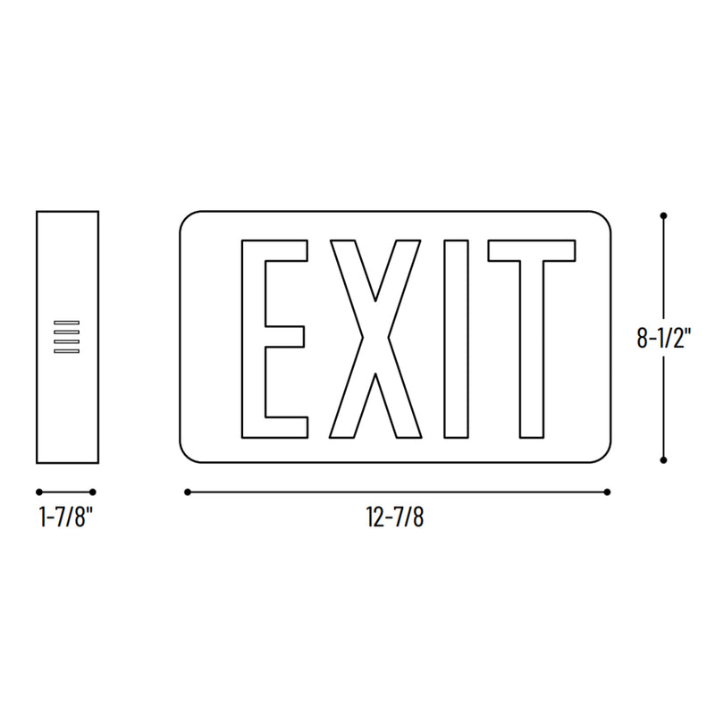 Nora NX-505-LED/R Die-Cast Aluminum LED Exit Sign, AC only - Single Face, Red Letters