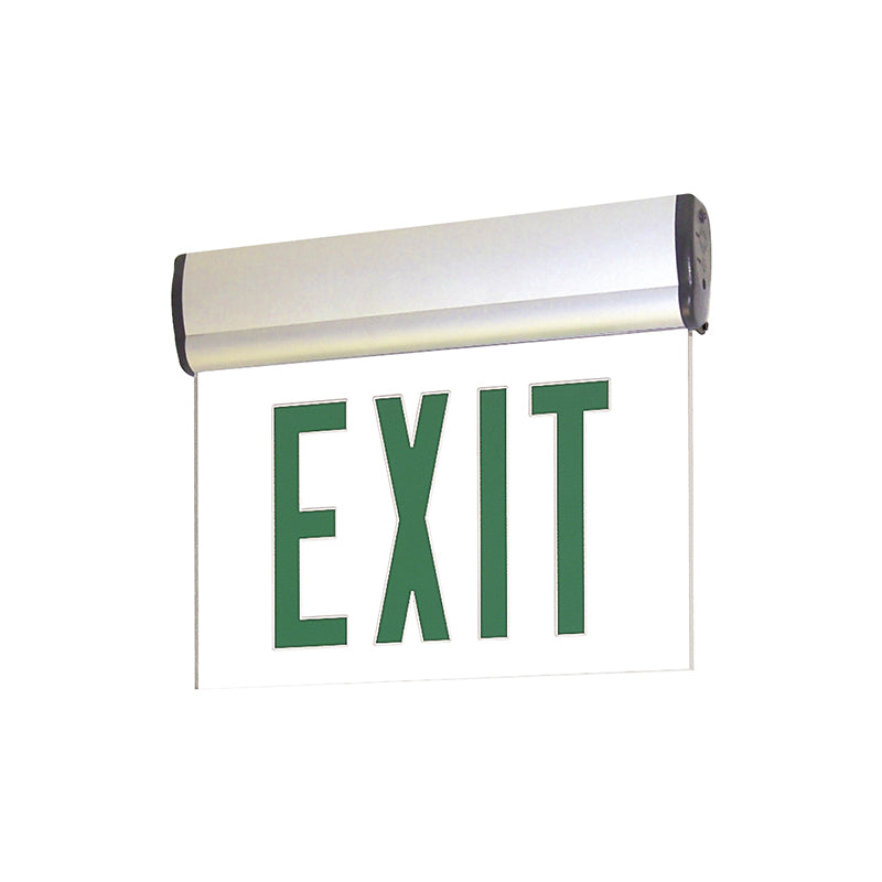 Nora NX-810-LEDG Surface Adjustable LED Edge-Lit Exit Sign, AC Only - Single Face, Green Letters