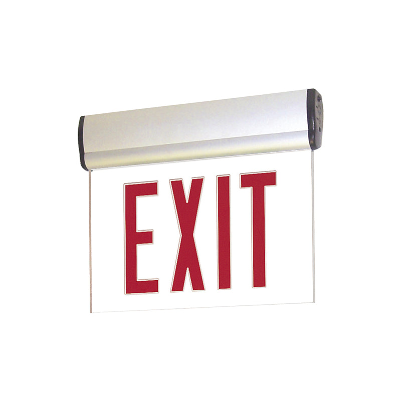 Nora NX-810-LEDR Surface Adjustable LED Edge-Lit Exit Sign, AC Only - Single Face, Red Letters