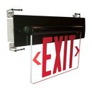 Nora NX-813-LEDR Recessed Adjustable LED Edge-Lit Exit Sign, AC Only - Single Face, Red Letters