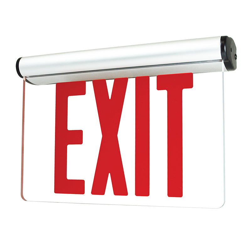 Nora NX-822-LEDR NYC Approved Edge-Lit Exit Sign with Adjustable Housing - Single Face, Red Letters