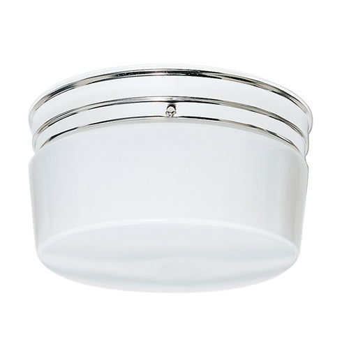 Nuvo SF77-344 2-lt 10" Flush Mount Light with Large White Glass Drum