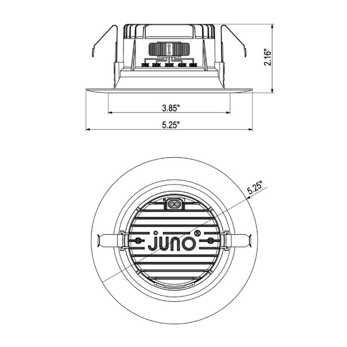 Juno Contractor Select RB4 SWW5 RetroBasics 4" Switchable White LED Baffle Trim Kit