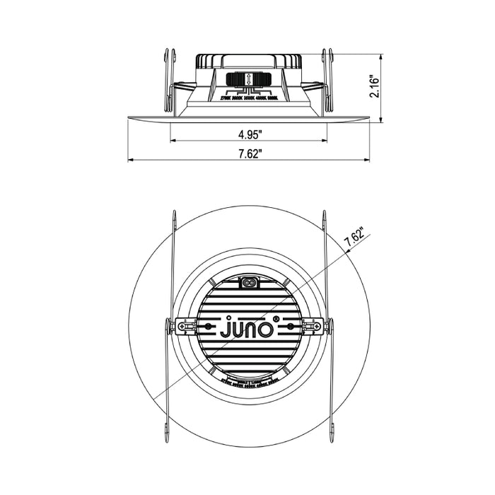 Juno Contractor Select RB56 SWW5 RetroBasics 5"/6" Switchable White LED Baffle Trim Kit