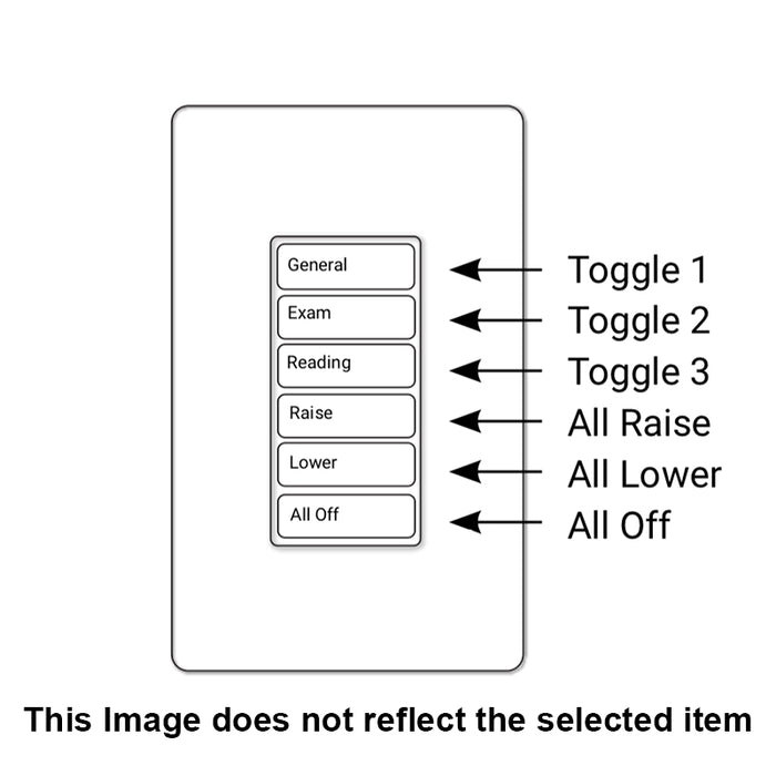 Greengate RC-6TSB-TS1-W Room Controller Wallstation, 6 Small Buttons