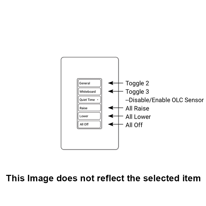 Greengate RC-6TSB-TS4-W Room Controller Wallstation, 6 Small Buttons ...