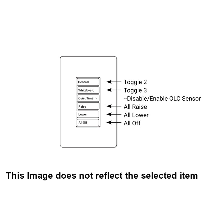 Greengate RC-6TSB-TS2-W Room Controller Wallstation, 6 Small Buttons