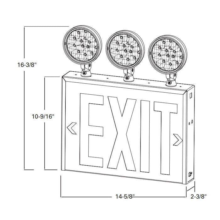 AtLite RCS282LED 2 Heads Exit/Emergency Combo, Double Face