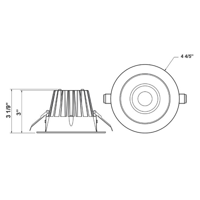 Westgate RDL4S-SB 4" LED Round Snap-In Recessed Light, 5CCT Selectable