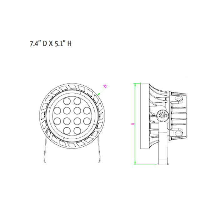 Westgate TC-FL 36W LED Smart Round Flood Light