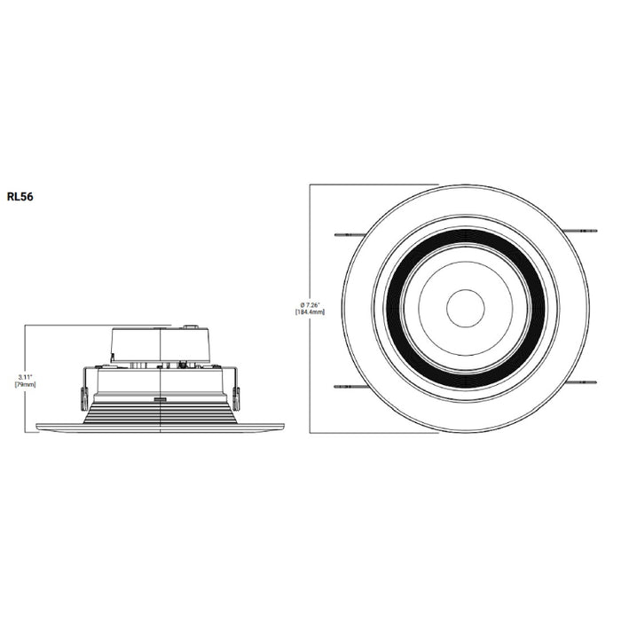 Halo RL56 5"/6" Recessed LED Retrofit Module, 5CCT & 2 Lumens Selectable, Warm Dim, Dimmable down to 5% , Matte White Flange