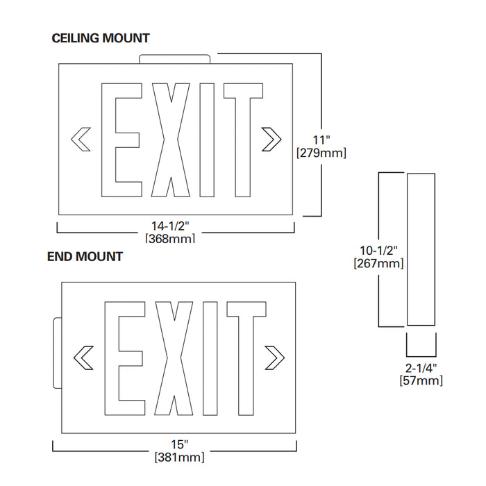 AtLite RXSN8RU LED Exit Sign, Self-Powered