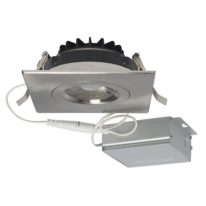 Satco 4" 12W LED Direct Wire Square Gimbal Downlight, 3000K