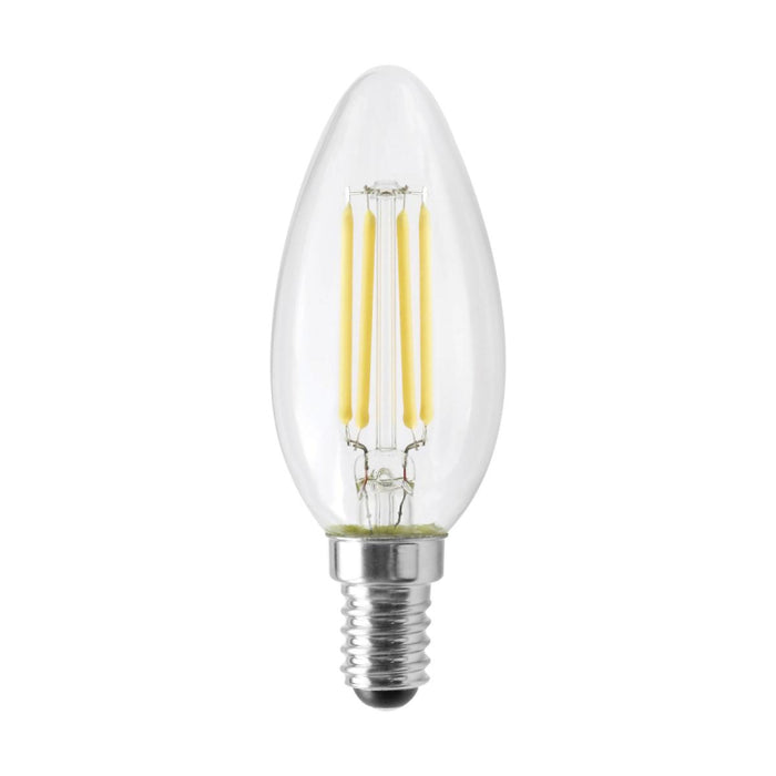 Satco S12115 4.5W B11 LED Filament Bulb, E14 Base, 3000K, Clear