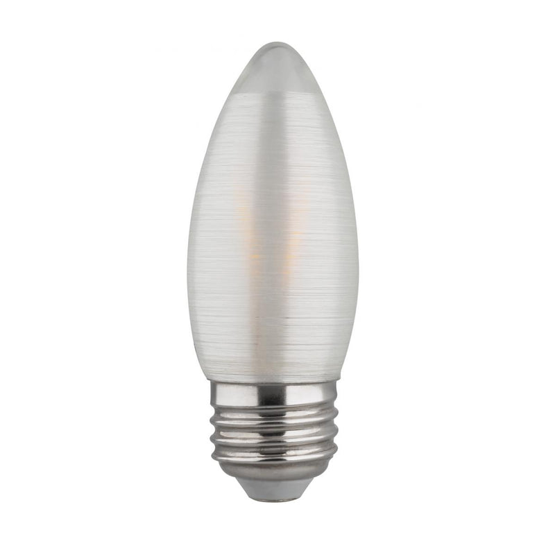 Satco S23403 2W C11 Dimmable LED Bulb, E26 Base, 2700K, Satin Spun