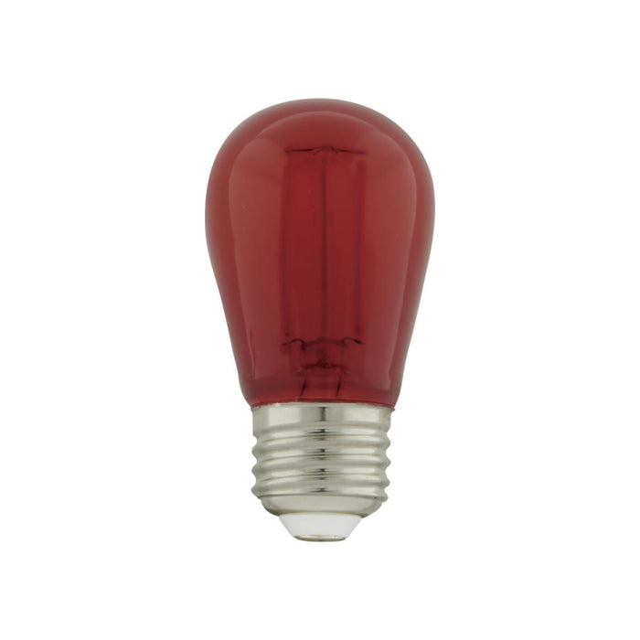 Satco S8022 1W S14 LED Filament Bulb, E26 Base, Red (Pack of 4)