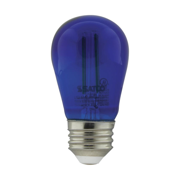 Satco S8023 1W S14 LED Filament Bulb, E26 Base, Blue (Pack of 4)