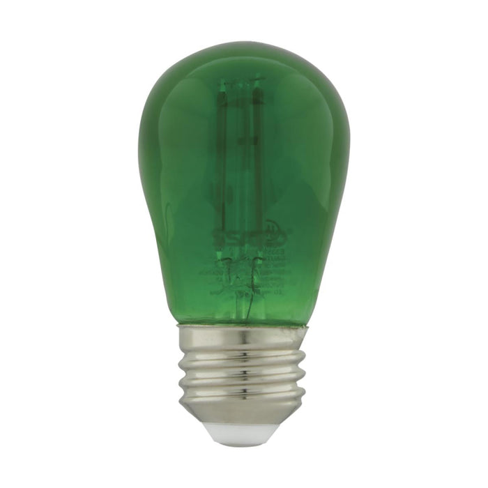 Satco S8024 1W S14 LED Filament Bulb, E26 Base, Green (Pack of 4)
