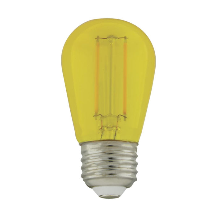 Satco S8025 1W S14 LED Filament Bulb, E26 Base, Yellow (Pack of 4)