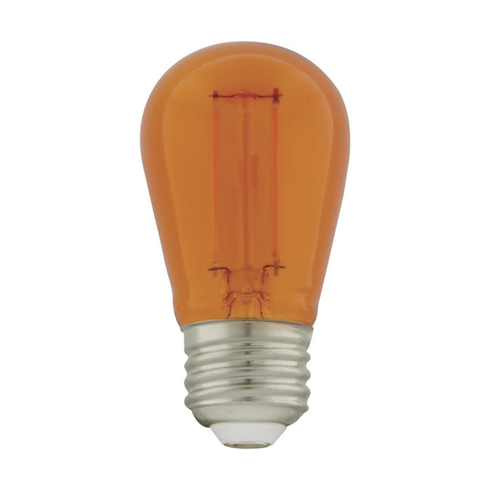 Satco S8026 1W S14 LED Filament Bulb, E26 Base, Orange (Pack of 4)