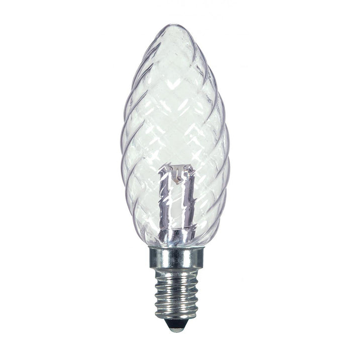 Satco S9155 1W BA9.5 LED Bulb, E12 Base, 2700K, Clear - Carded