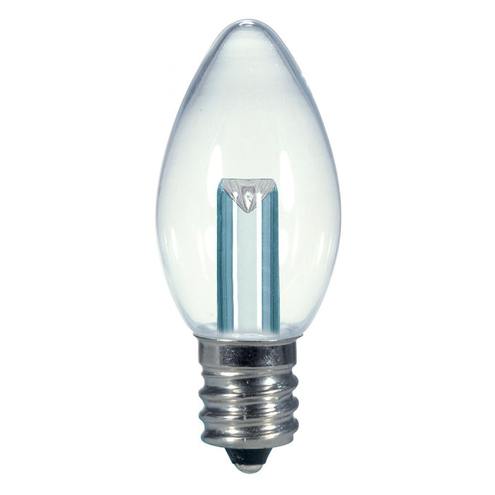 Satco S9156 0.5W C7 LED Bulb, E12 Base, 2700K, Clear - Carded