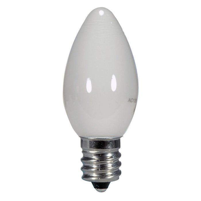 Satco S9157 0.5W C7 LED Bulb, E12 Base, 2700K, White - Carded