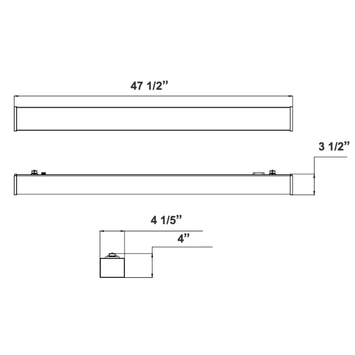 Westgate SCX4 4-ft 40W/60W/80W  4" Width, LED Suspended Linear Light, CCT Selectable