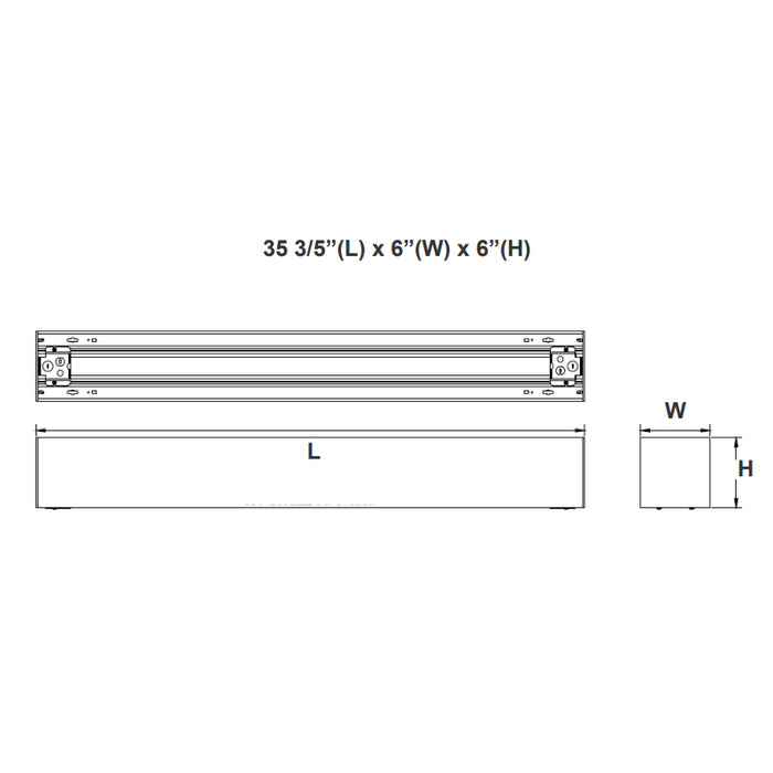 Westgate SCX6 3-ft 30W/37.5W/45W 6" Width, LED Superior Architectural Seamless Linear Light, CCT Adjustable, 120-277V
