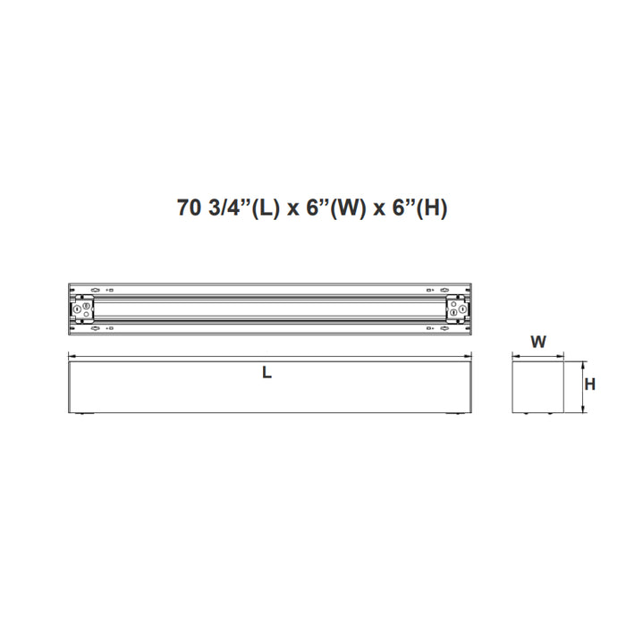 Westgate SCX6 6-ft 60W/75W/90W 6" Width, LED Superior Architectural Seamless Linear Light, CCT Adjustable, 120-277V