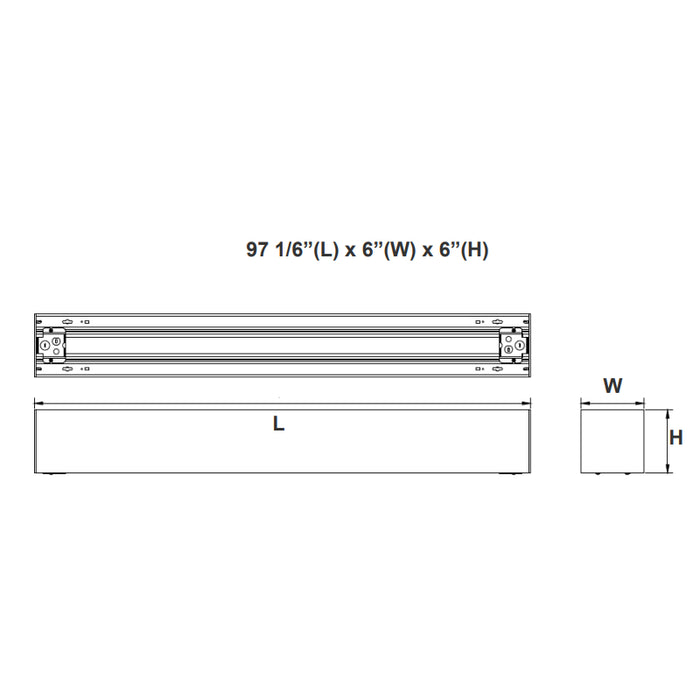 Westgate SCX6 8-ft 80W/100W/120W 6" Width, LED Superior Architectural Seamless Linear Light, CCT Adjustable, 120-277V