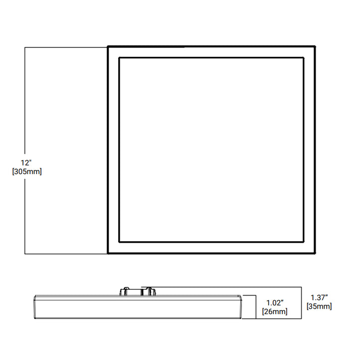 Halo SMD12S 12" Square LED Surface Mount Downlight, CCT Selectable