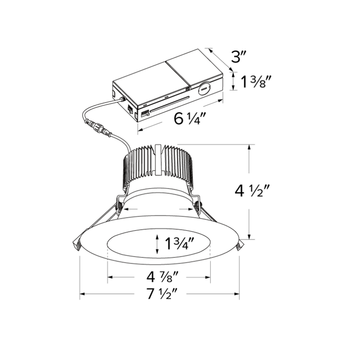 Elco ERT685 6" LED High Lumen Round Reflector Insert, CCT & Lumen Selectable
