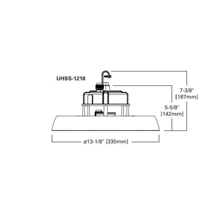 Metalux UHBS-1218-MV-L84050 81/99/120W LED Round High Bay, 4000K/5000K Selectable CCT, Selectable Lumens up to 18400lm, 120-347V, 0-10V Dimming