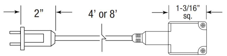 GM Lighting 4' Power Connector - Cord and Plug