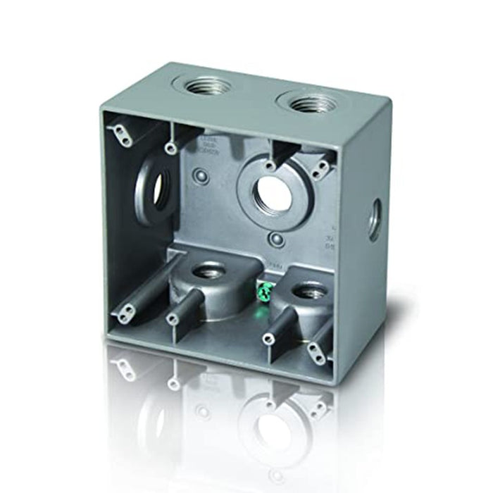Westgate W2B75-4 Two-Gang Weatherproof Box, 3/4" Trade, 4 Outlet Holes