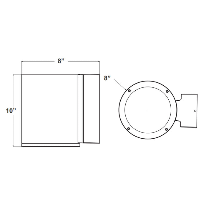 Westgate WMC8-UDL 8" 40W LED Outdoor Cylinder Wall Light, Up/Down Light, CCT Selectable