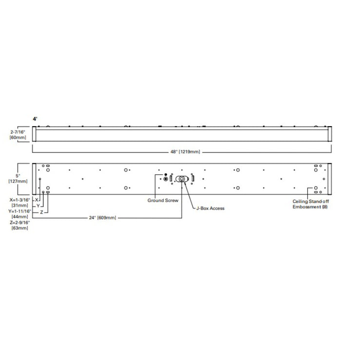 Metalux 4WP 4-ft LED Utility Wrap Light, 4000K