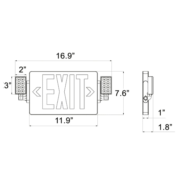 Westgate XT-CLWP Wet Location Combo LED Exit & Emergency Sign