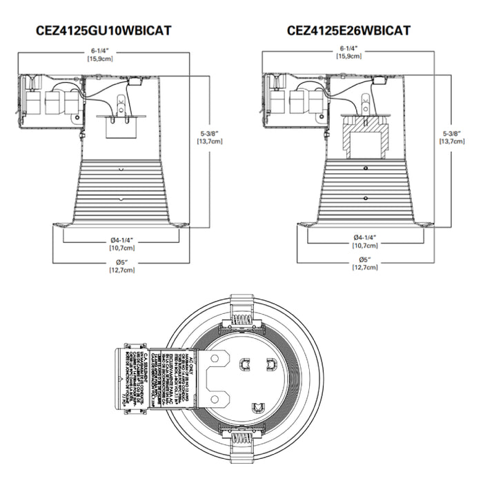 Halo CEZ4125 4" Canless EZ-Trim Lamp-Based Direct Mount